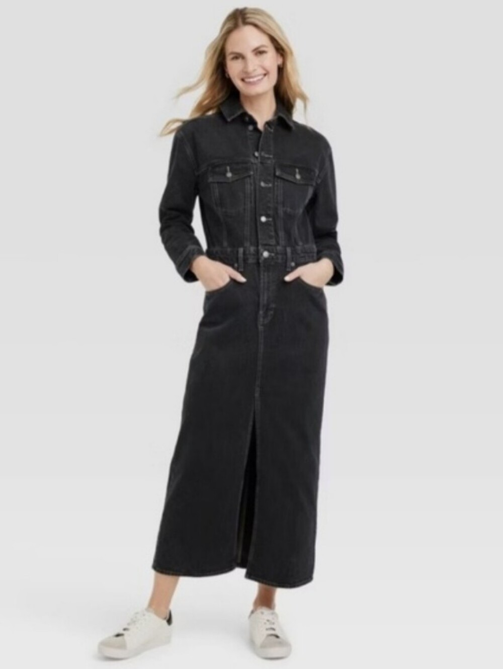 Universal Thread Black Denim Maxi Dress